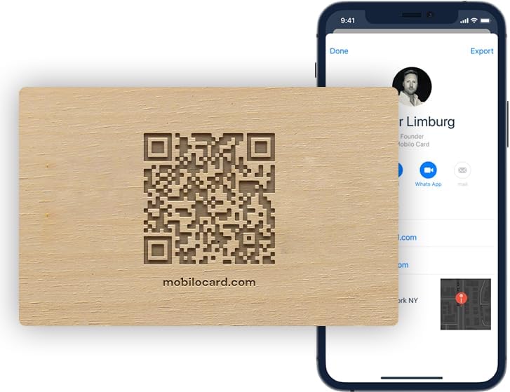 Mobilo Digital Business Card - Tap, Share, Connect - No App Required - Android & Smart Phone - Wood Birch - Image 2